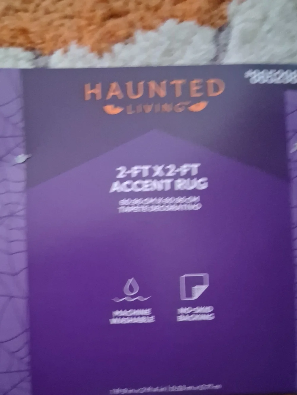 Halloween Ghost Accent Rug - White & Orange